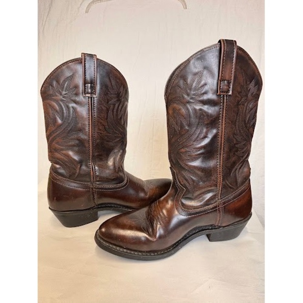 Laredo 4214 Brown Leather Foot Western Cowboy Boots Mens 9.5 D